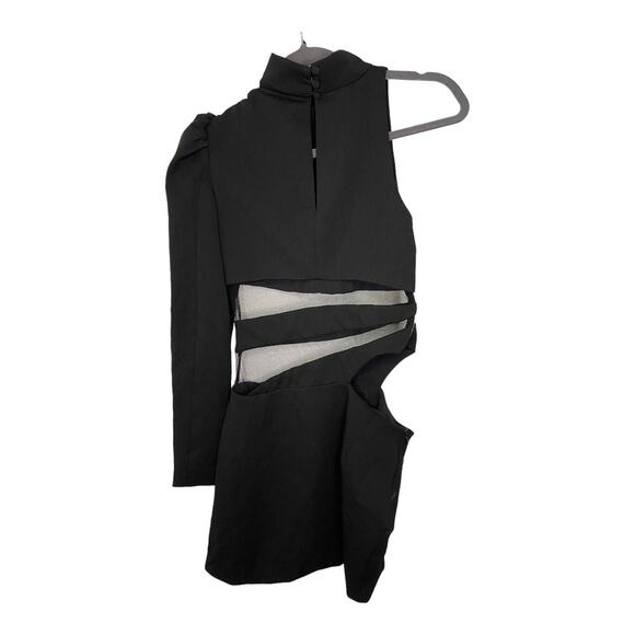 PatBO Spiral One Sleeve Mini Dress Mesh Statement Party Cocktail Luxe NYE Sz 4 - Picture 9 of 10